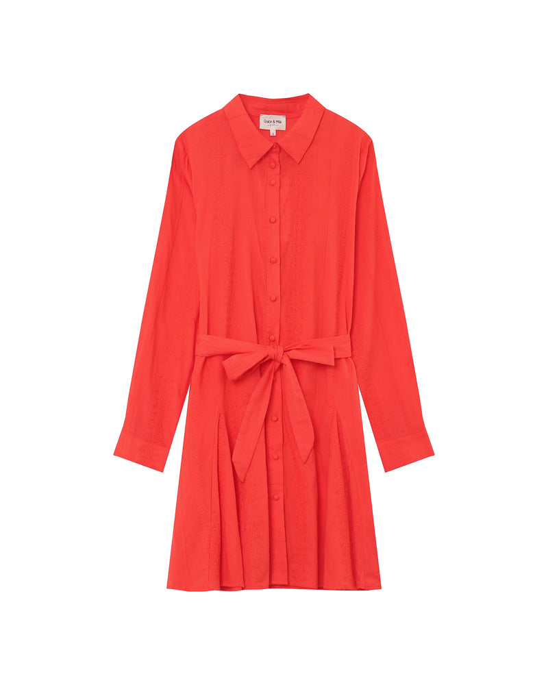 Vestido corto praliné - Rojo