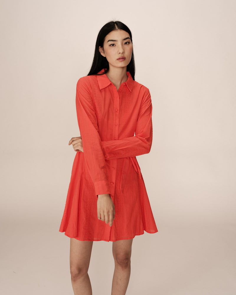 Vestido corto praliné - Rojo