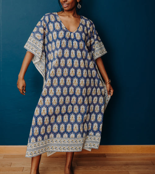 Robe Longue Pranjal - Bleu