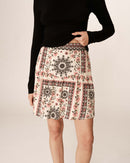 Precious Beige Printed Short Skirt