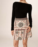 Precious Beige Printed Short Skirt