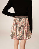 Precious Beige Printed Short Skirt