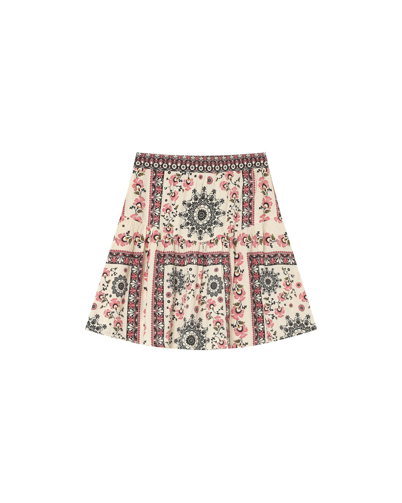 Precious Beige Printed Short Skirt