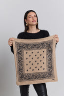 Echarpe Bandana Presley - Beige & Noir - Mixte