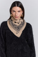Echarpe Bandana Presley - Beige & Noir - Mixte