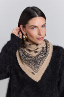 Echarpe Bandana Presley - Beige & Noir - Mixte