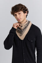 Pañuelo bandana Presley de cachemira - Beige y negro - Unisex
