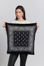 Presley Cashmere Bandana Scarf - Black & White - Unisex