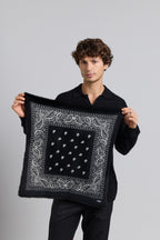 Presley Cashmere Bandana Scarf - Black & White - Unisex