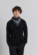 Presley Cashmere Bandana Scarf - Black & White - Unisex