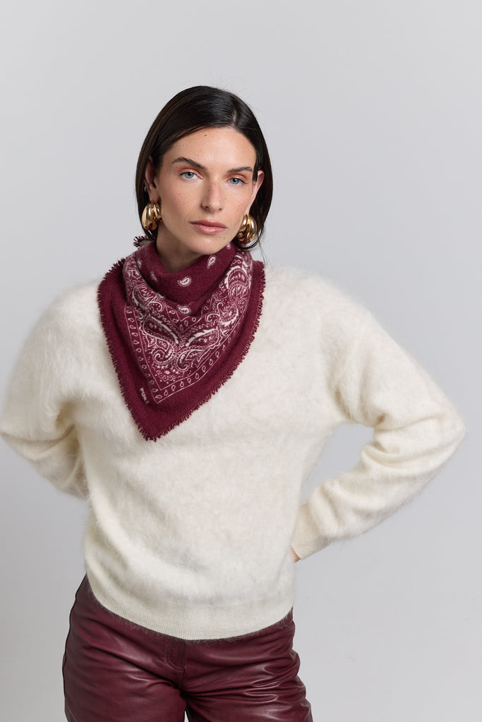 Echarpe Bandana Presley - Bordeaux & Blanc - Mixte