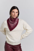 Pañuelo Bandana Presley En Cachemira - Burdeos & Blanco - Mixto