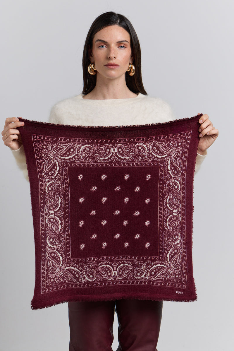 Echarpe Bandana Presley - Bordeaux & Blanc - Mixte