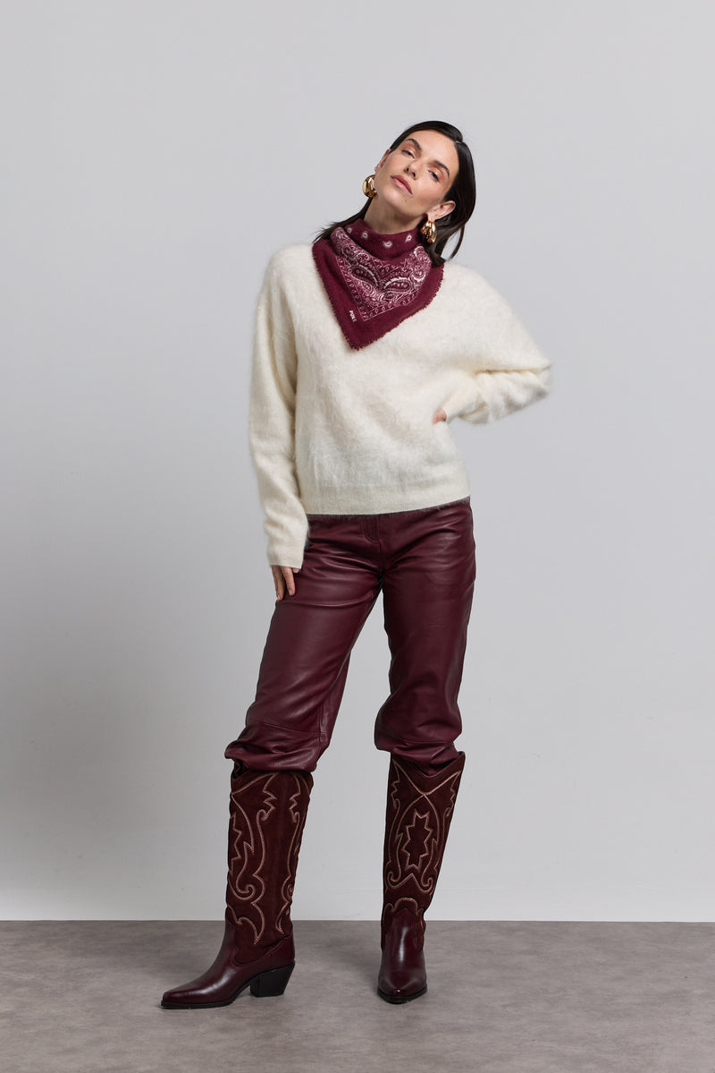 Echarpe Bandana Presley - Bordeaux & Blanc - Mixte