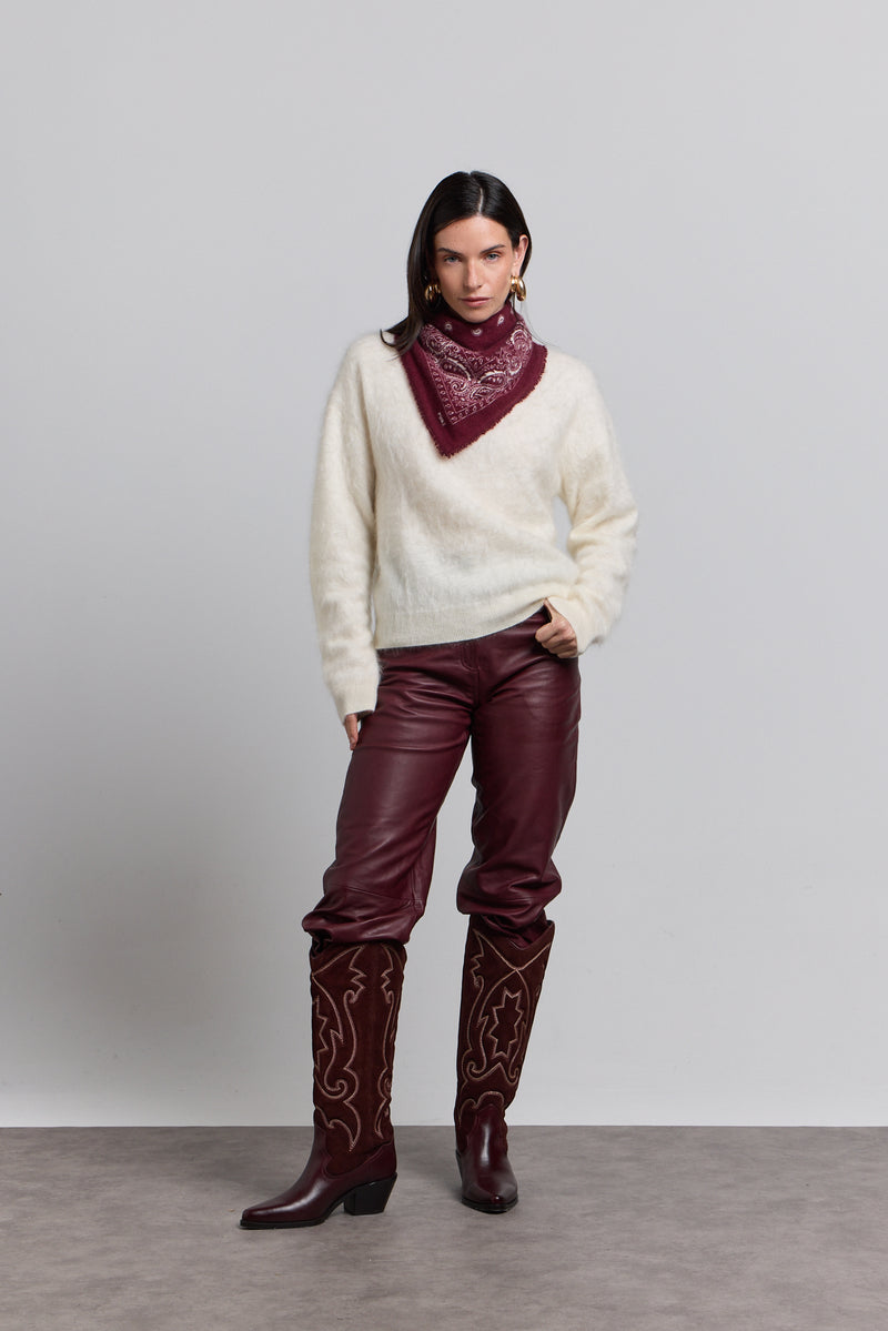 Echarpe Bandana Presley - Bordeaux & Blanc - Mixte