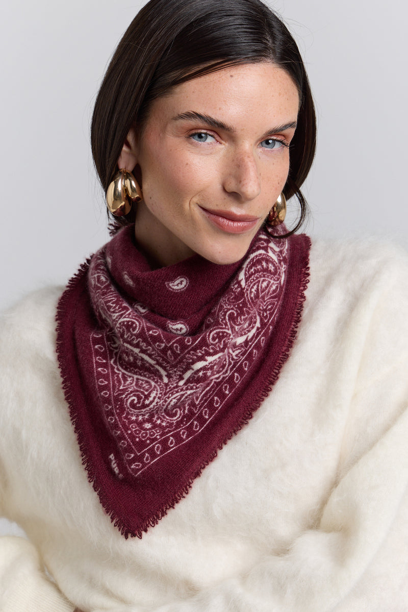 Echarpe Bandana Presley - Bordeaux & Blanc - Mixte