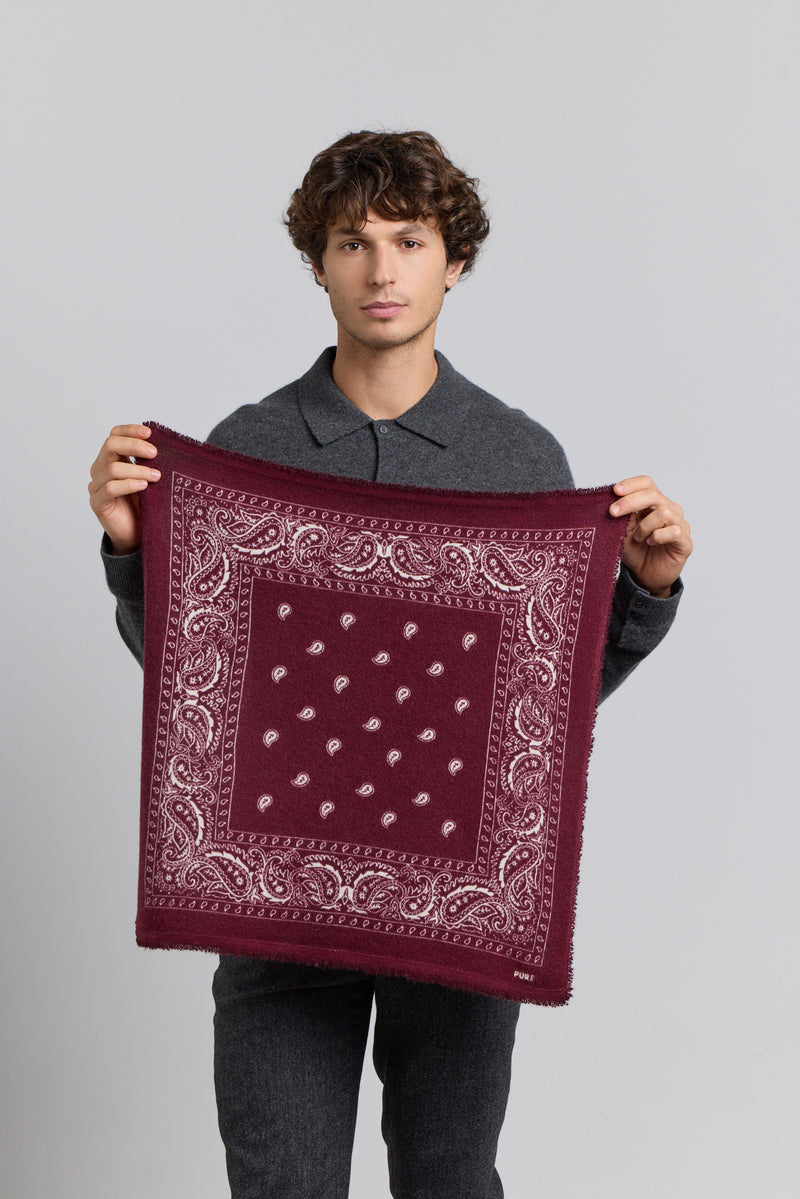 Echarpe Bandana Presley - Bordeaux & Blanc - Mixte