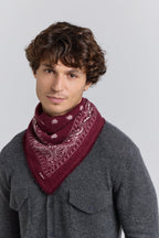 Pañuelo Bandana Presley En Cachemira - Burdeos & Blanco - Mixto