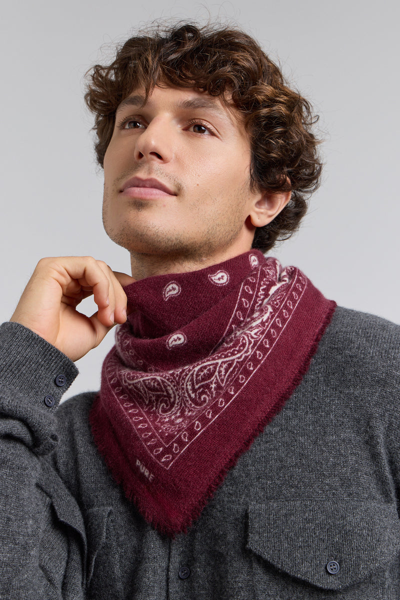 Echarpe Bandana Presley - Bordeaux & Blanc - Mixte