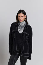 Pañuelo bandana Presley de cachemira - Gris y negro - Unisex