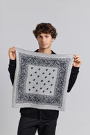 Echarpe Bandana Presley - Gris & Noir - Mixte
