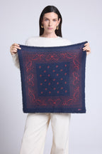 Echarpe Bandana Atlas Presley En Cachemire - Marine & Rouge - Mixte