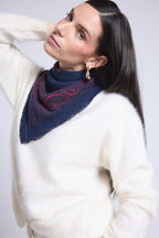 Echarpe Bandana Atlas Presley En Cachemire - Marine & Rouge - Mixte