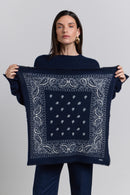 Echarpe Bandana Presley - Marine & Blanc  - Mixte