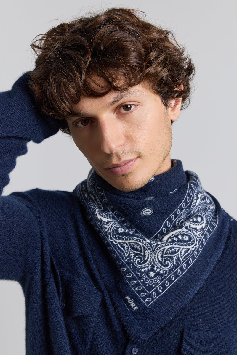 Echarpe Bandana Presley - Marine & Blanc  - Mixte