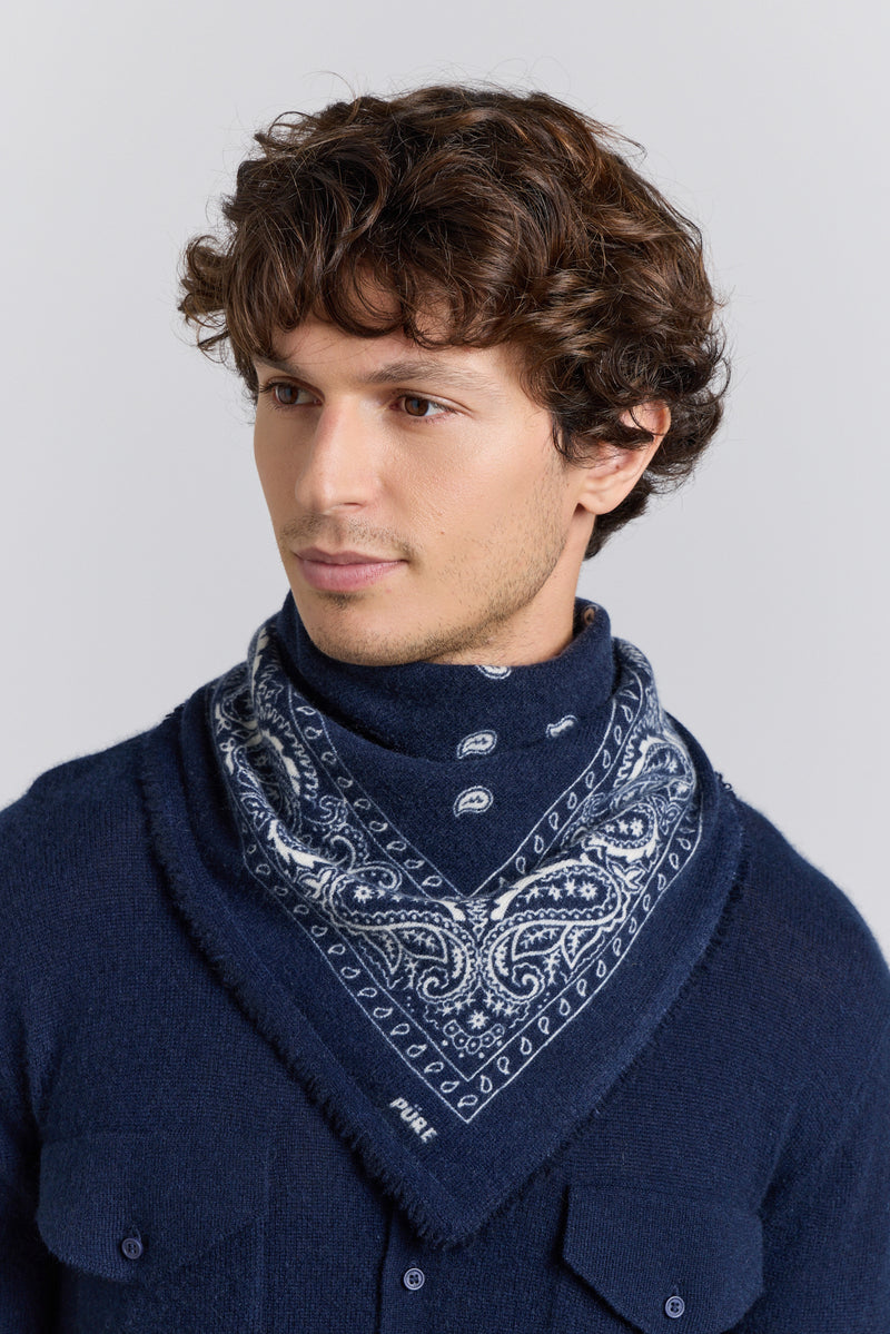 Echarpe Bandana Presley - Marine & Blanc  - Mixte