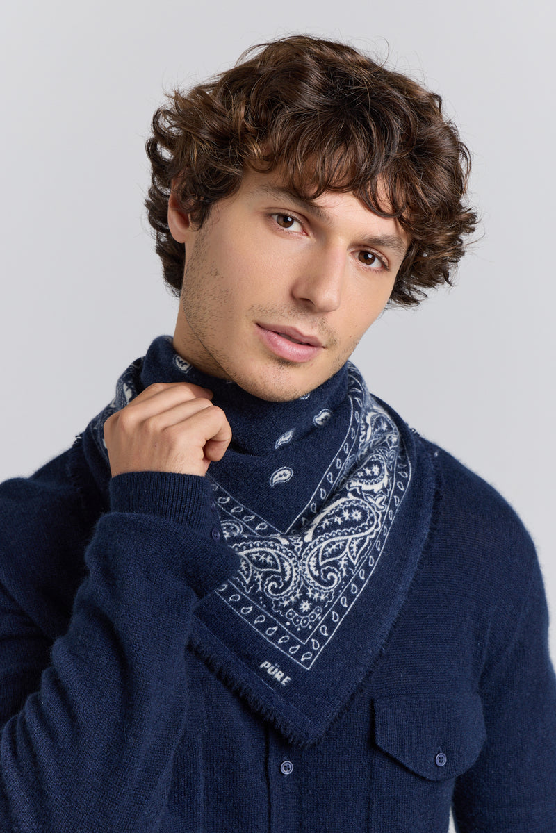 Echarpe Bandana Presley - Marine & Blanc  - Mixte