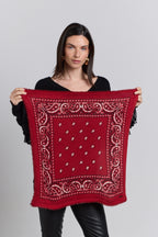 Presley Cashmere Bandana Scarf - Red & Black - Unisex
