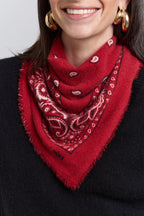 Pañuelo Bandana Presley En Cachemira - Rojo & Negro - Mixto