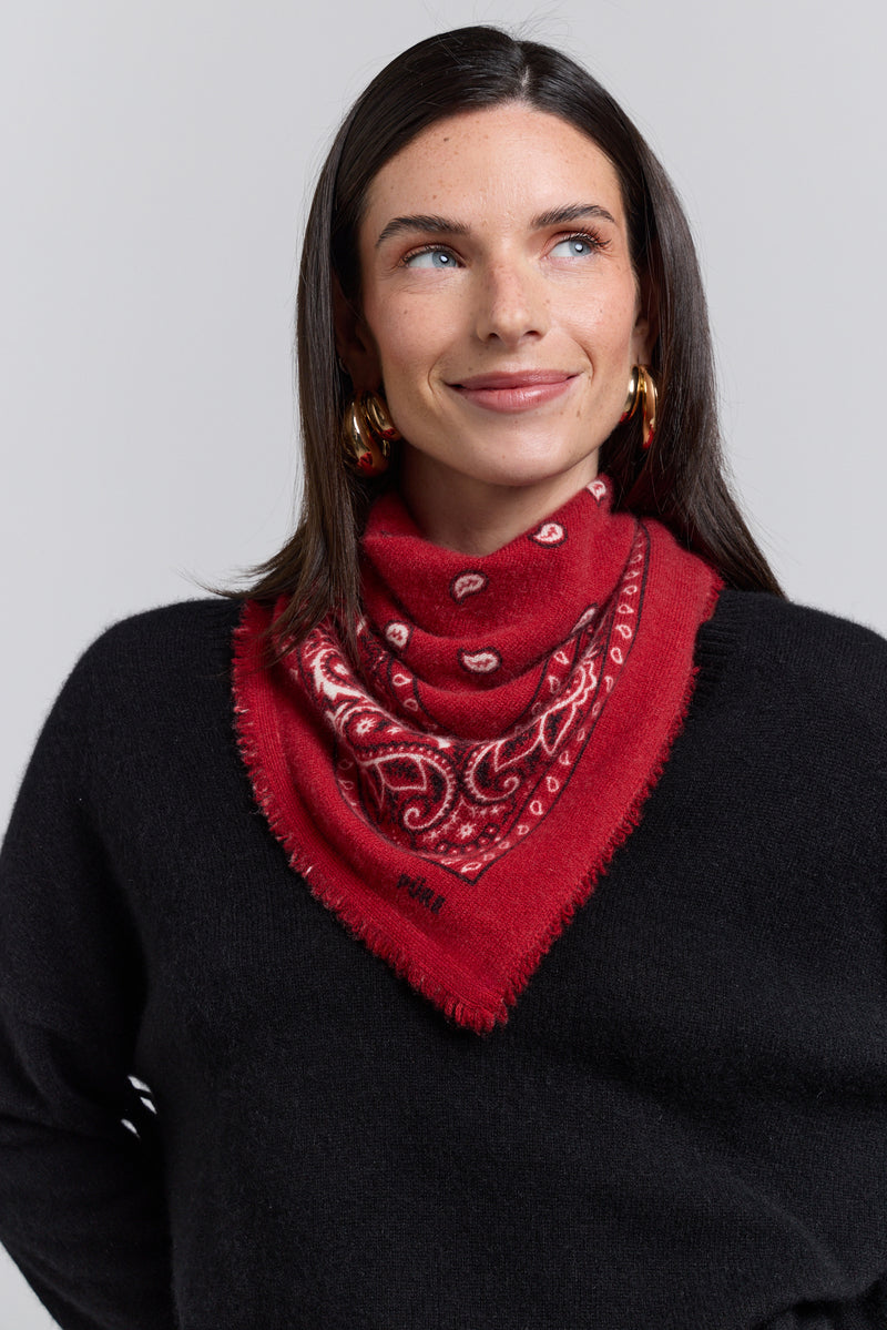 Echarpe Bandana Presley - Rouge & Noir - Mixte