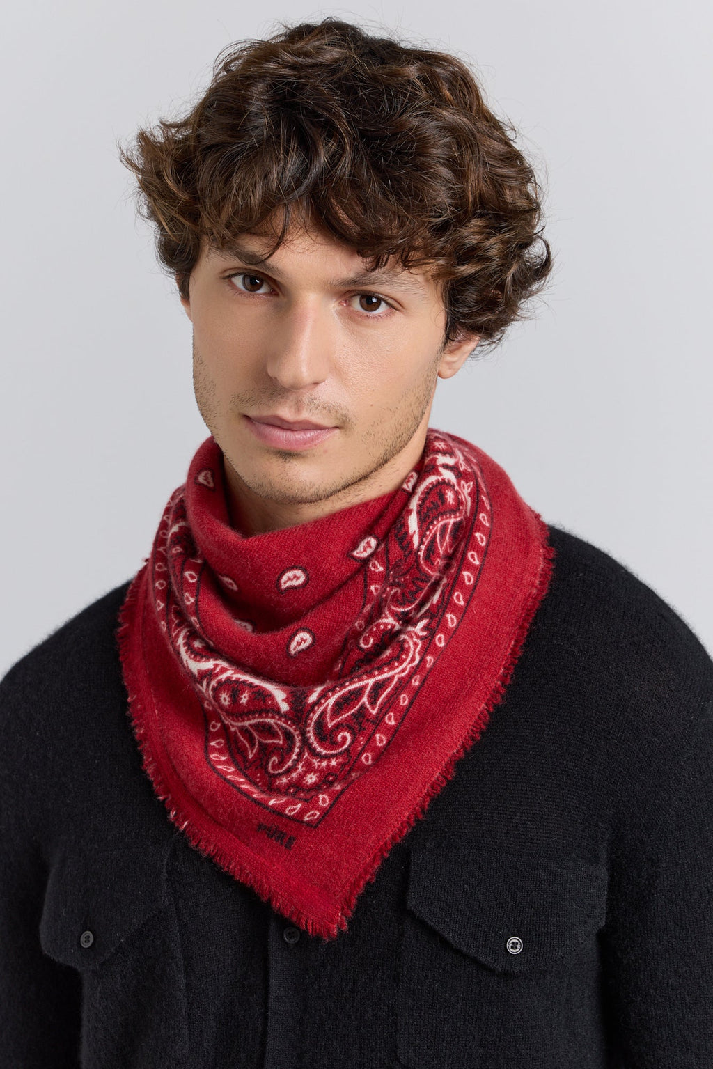 Pañuelo Bandana Presley En Cachemira - Rojo & Negro - Mixto