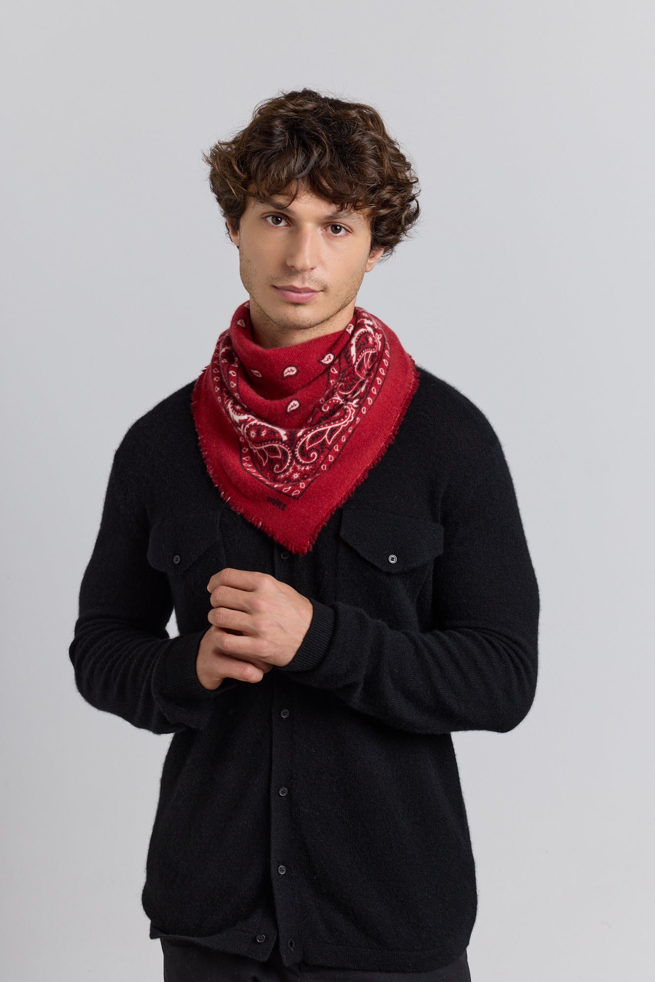 Pañuelo Bandana Presley En Cachemira - Rojo & Negro - Mixto