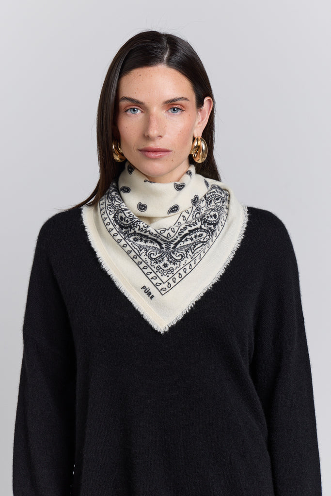 Echarpe Bandana Presley - Blanc & Noir - Mixte