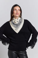 Echarpe Bandana Presley En Cachemire - Blanc & Noir - Mixte