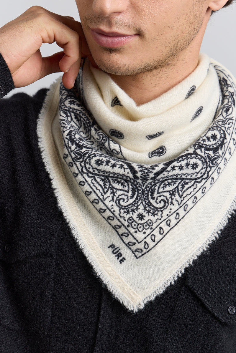 Echarpe Bandana Presley - Blanc & Noir - Mixte