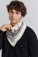 Echarpe Bandana Presley En Cachemire - Blanc & Noir - Mixte