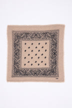 Sciarpa Bandana Presley In Cashmere - Beige & Nero - Unisex - 100% Cashmere