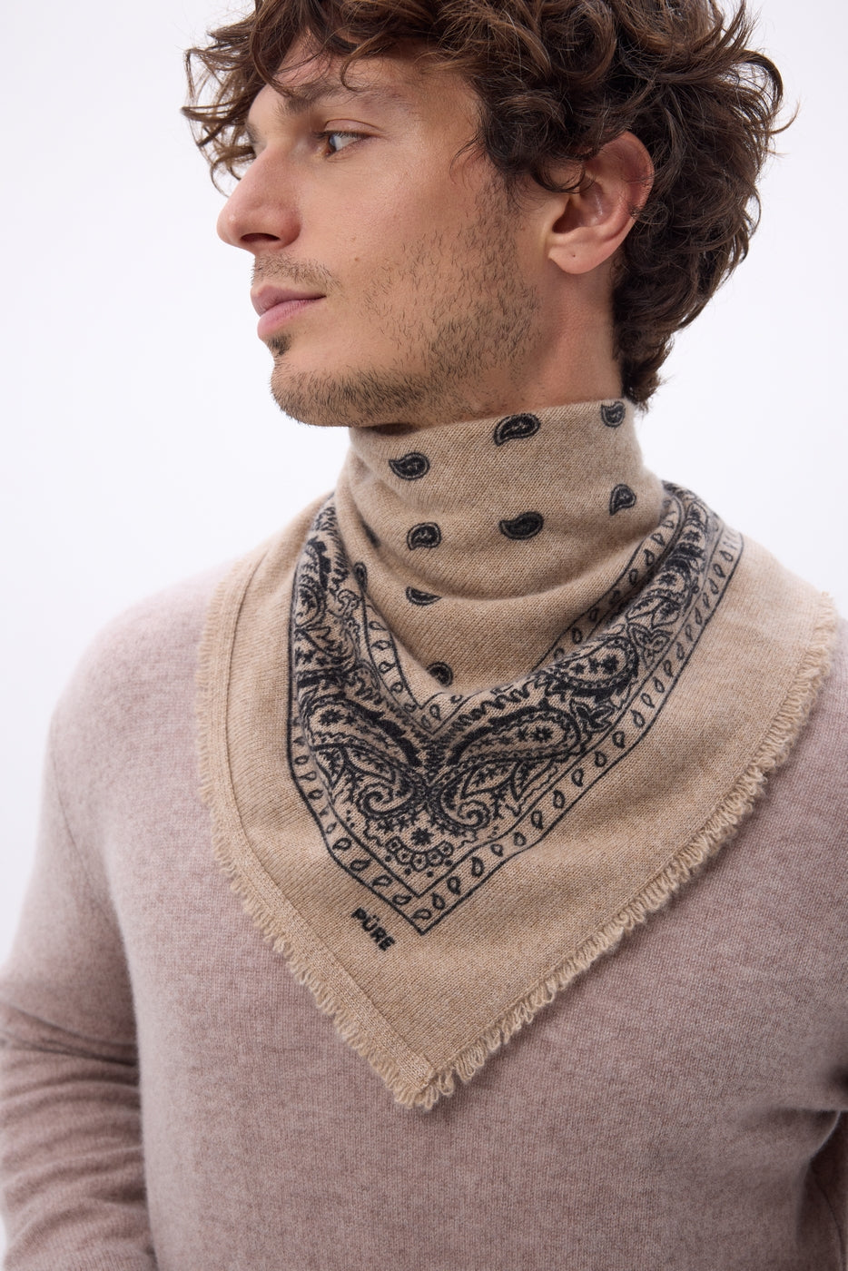 Petit Bandana Presley - Beige Noir - Homme