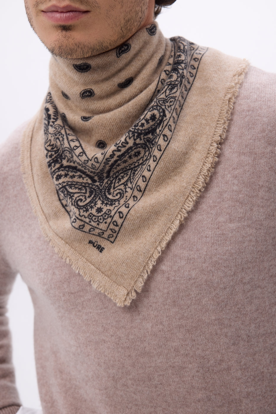 Petit Bandana Presley - Beige Noir - Homme