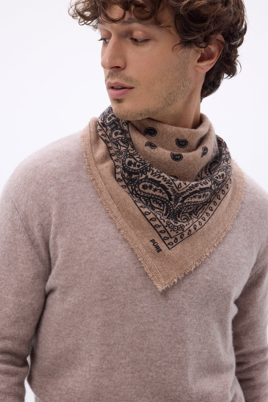 Petit Bandana Presley - Beige Noir - Homme