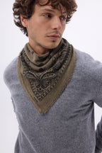 Petit Bandana Presley - Khaki Chine Prnt Noir - Homme