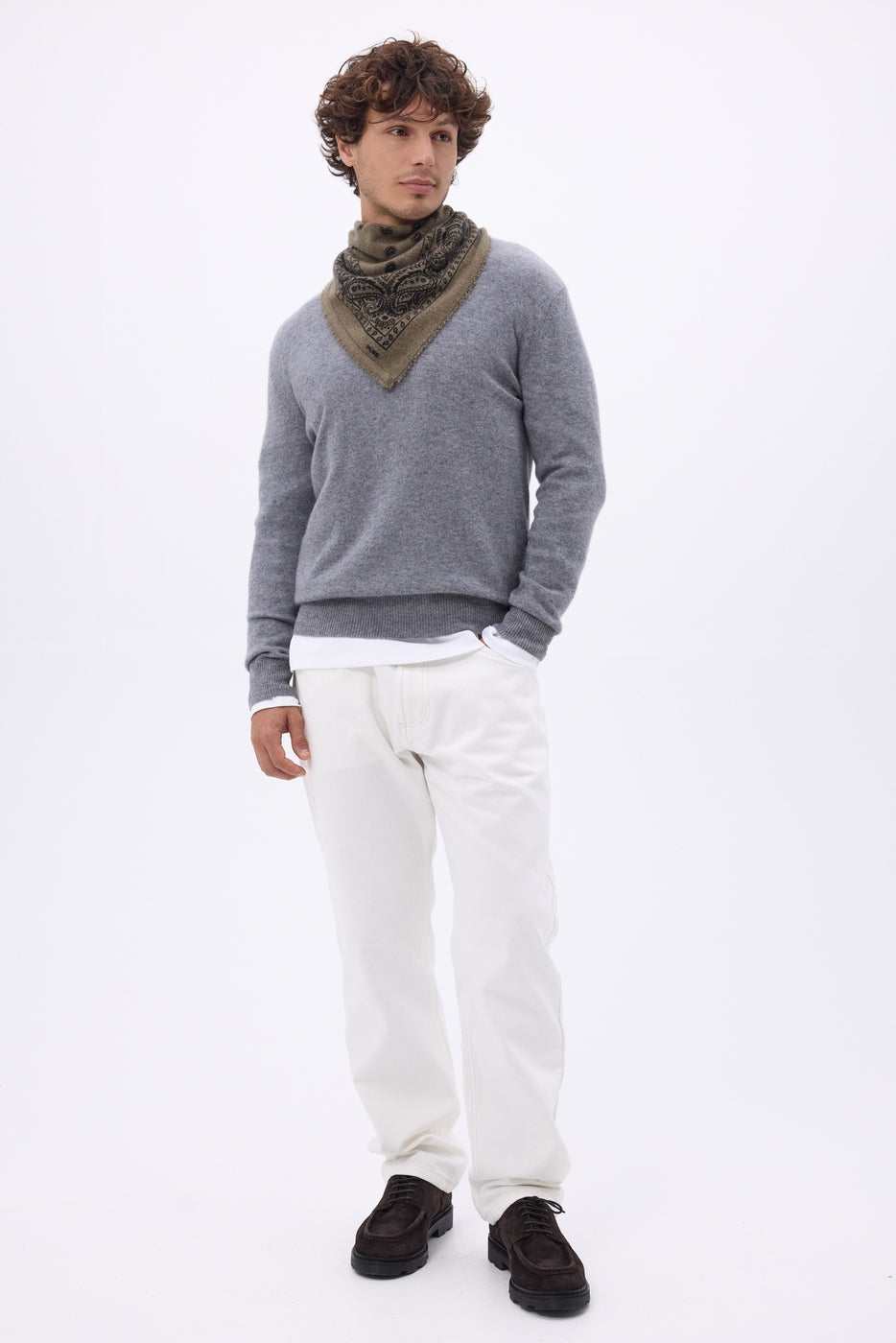 Petit Bandana Presley - Khaki Chine Prnt Noir - Homme