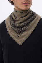 Petit Bandana Presley - Khaki Chine Prnt Noir - Homme