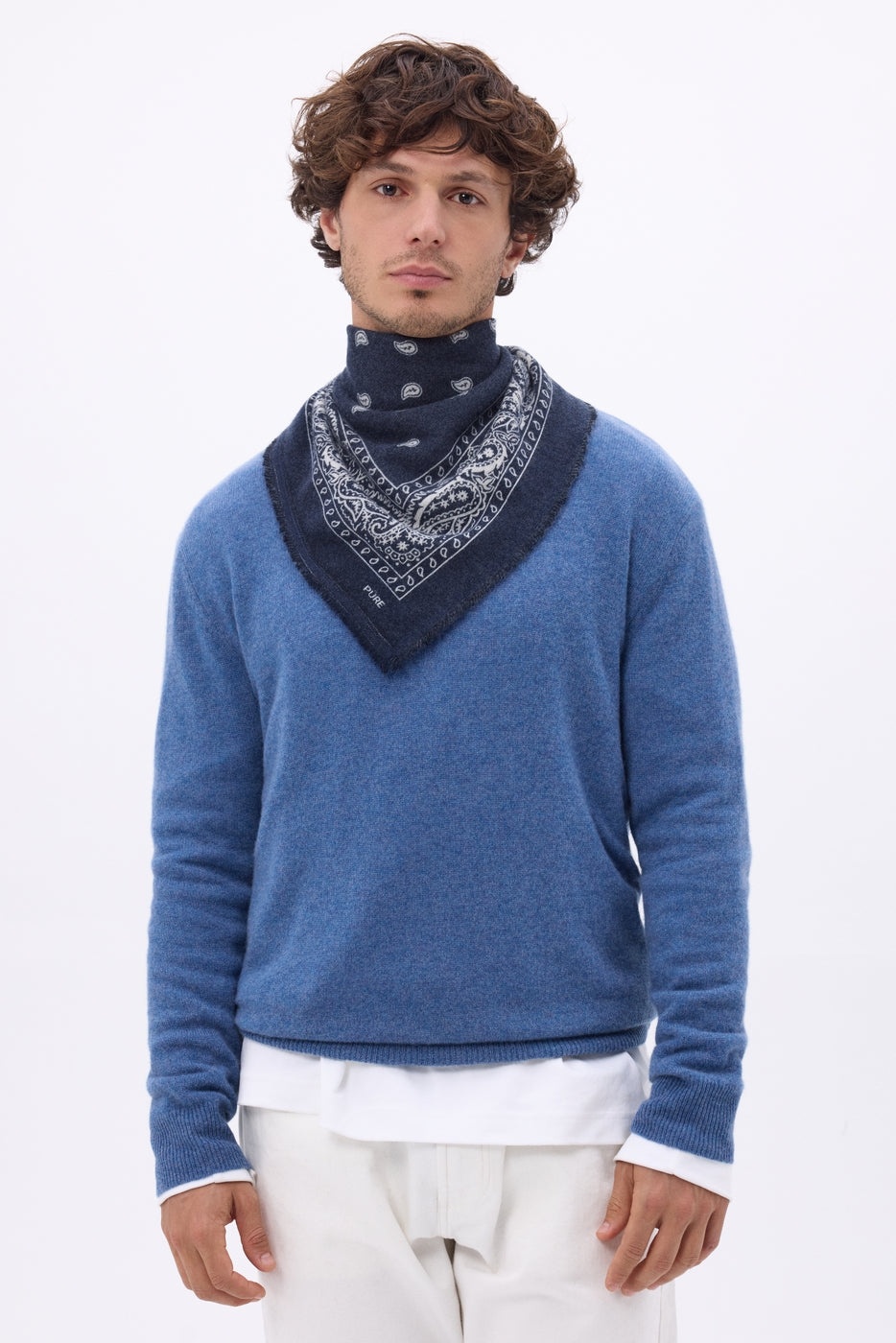 Petit Bandana Presley - Bleu Marine Blanc - Homme