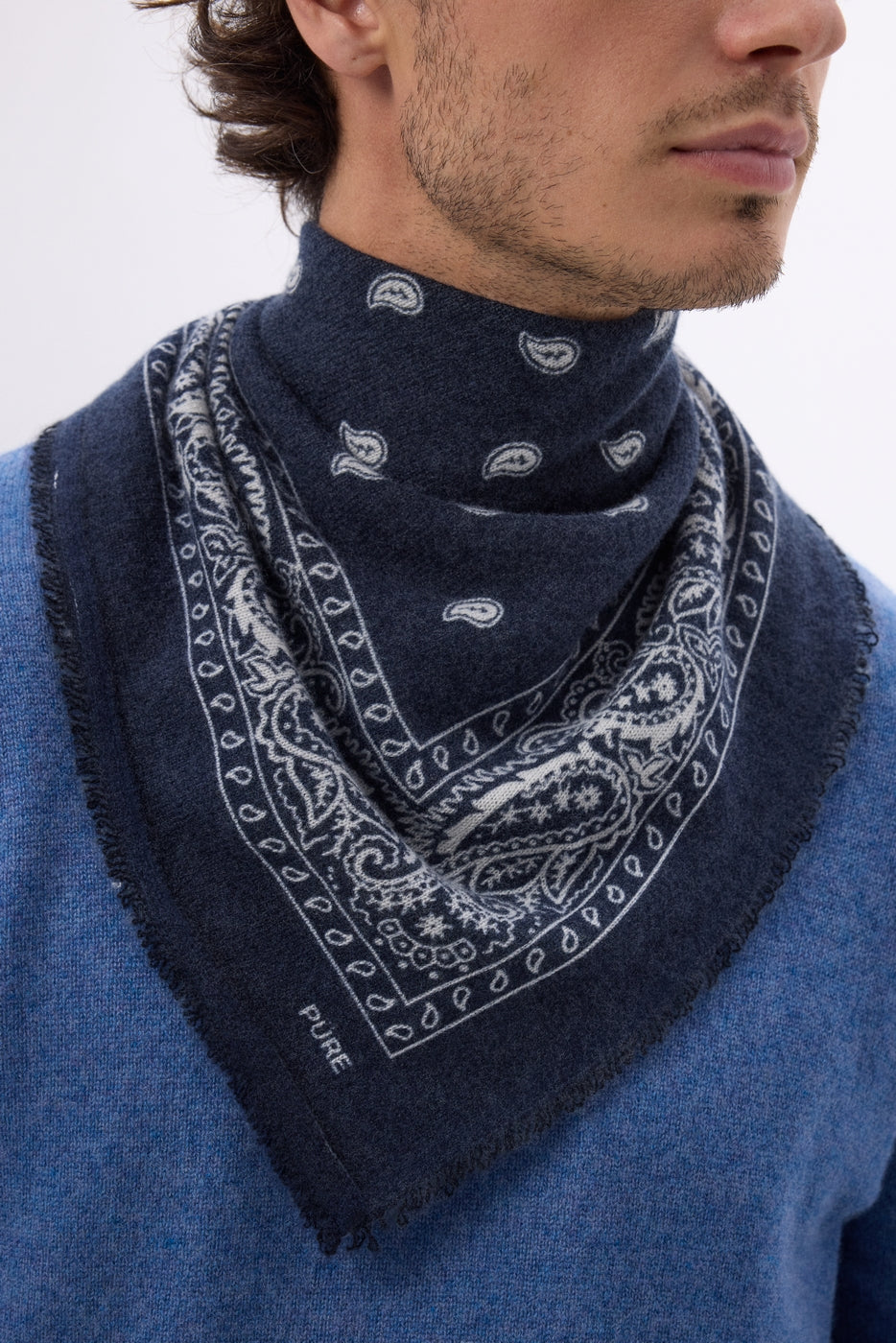 Petit Bandana Presley - Bleu Marine Blanc - Homme