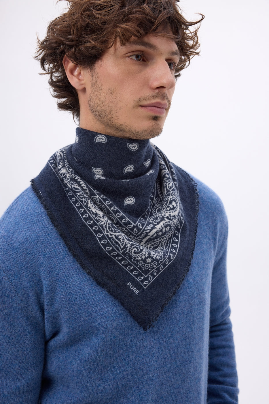Petit Bandana Presley - Bleu Marine Blanc - Homme